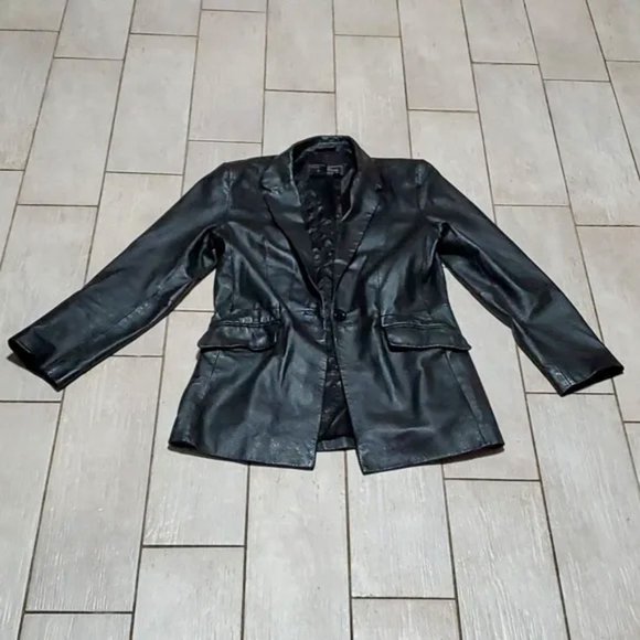 Up-cycled Terrry Lewis Leather Jacket Size LG - Hand Painted by Skye De La Rosa - Picture 7 of 8